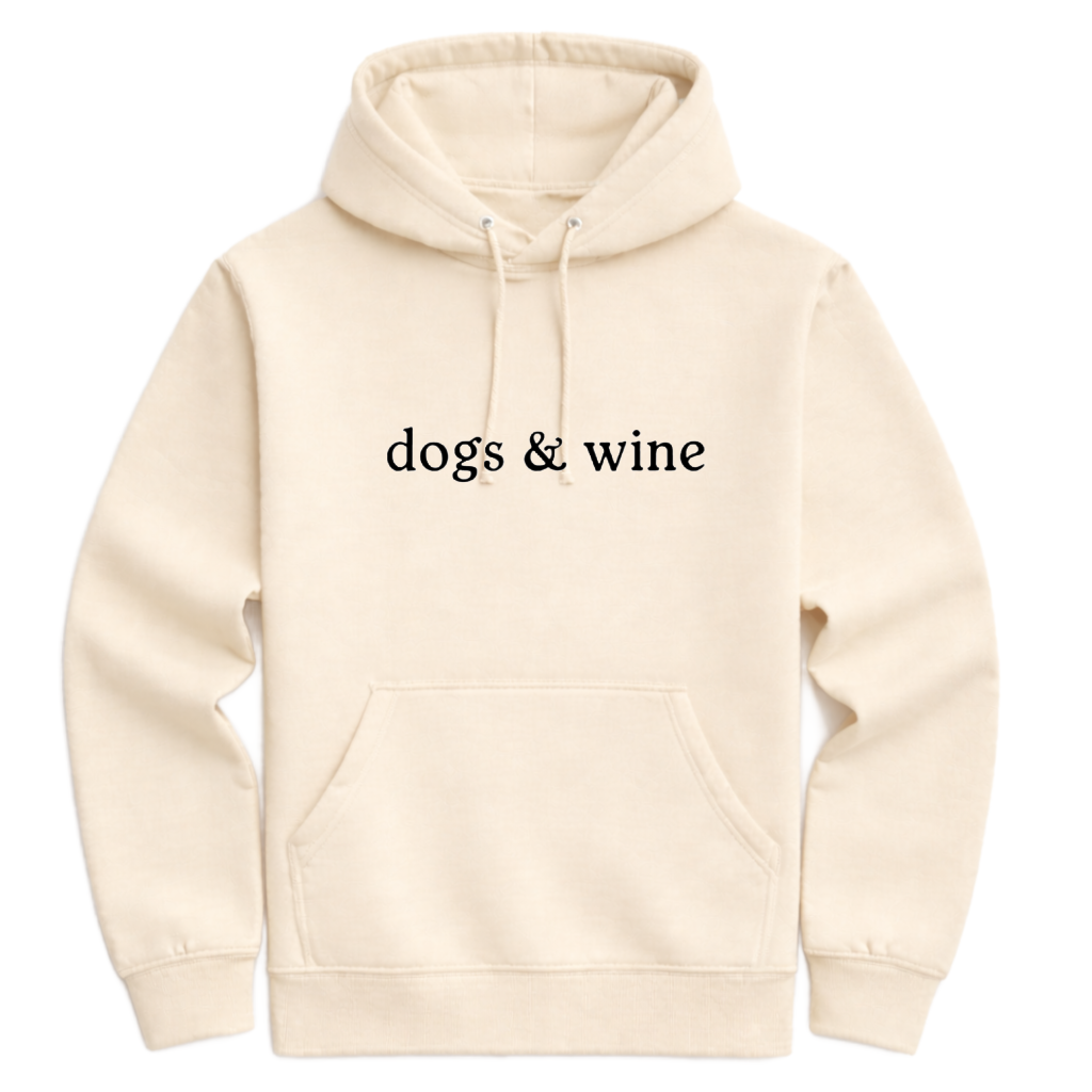 Dogs & Wine Hoodie - Vanilla Size M - 40" (UK 12-14)
