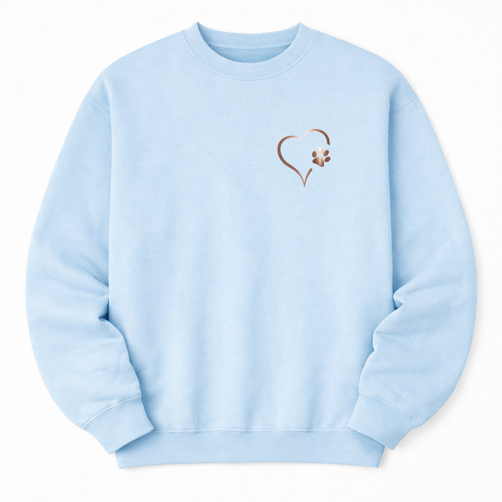 Rose Gold Heart and Paw Sweatshirt , Dog Lover Sweatshirt