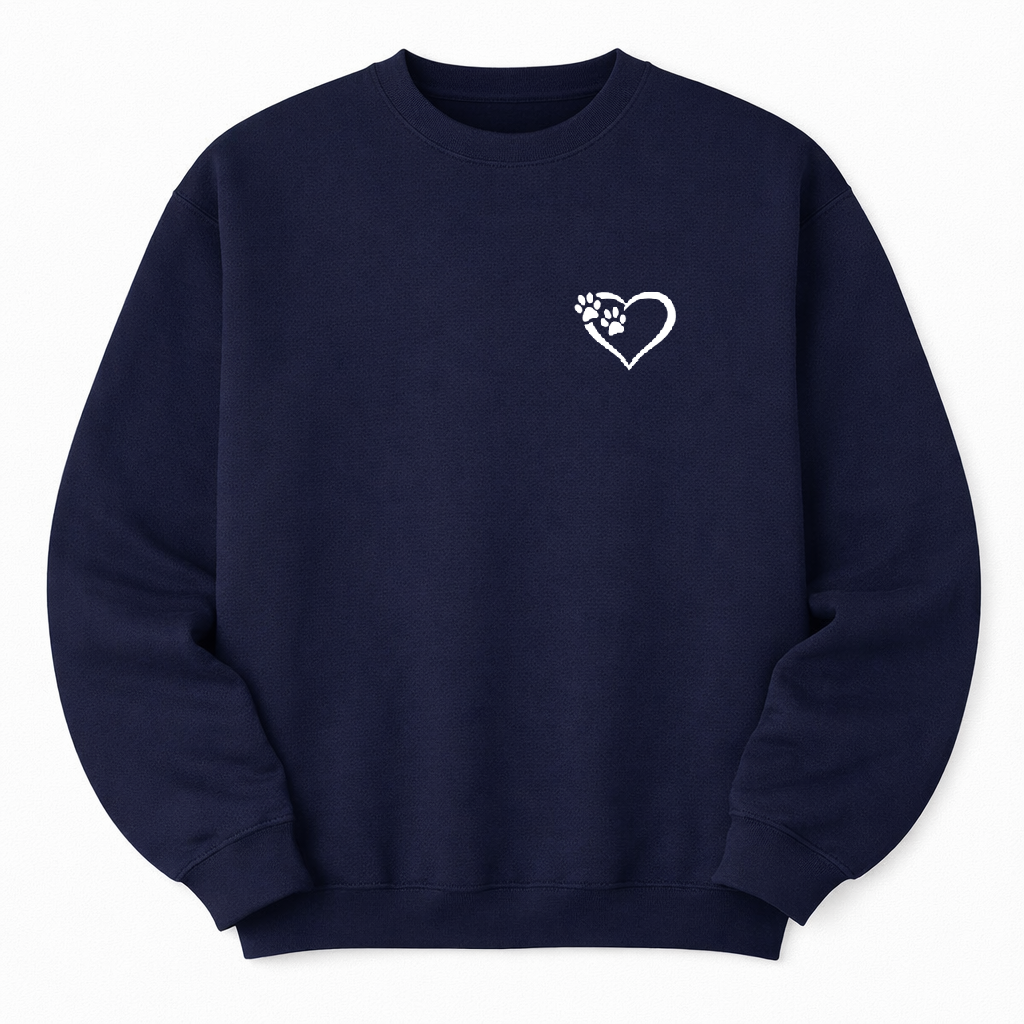 Heart and Paws Sweatshirt - Navy Size M - 40" (UK 14)