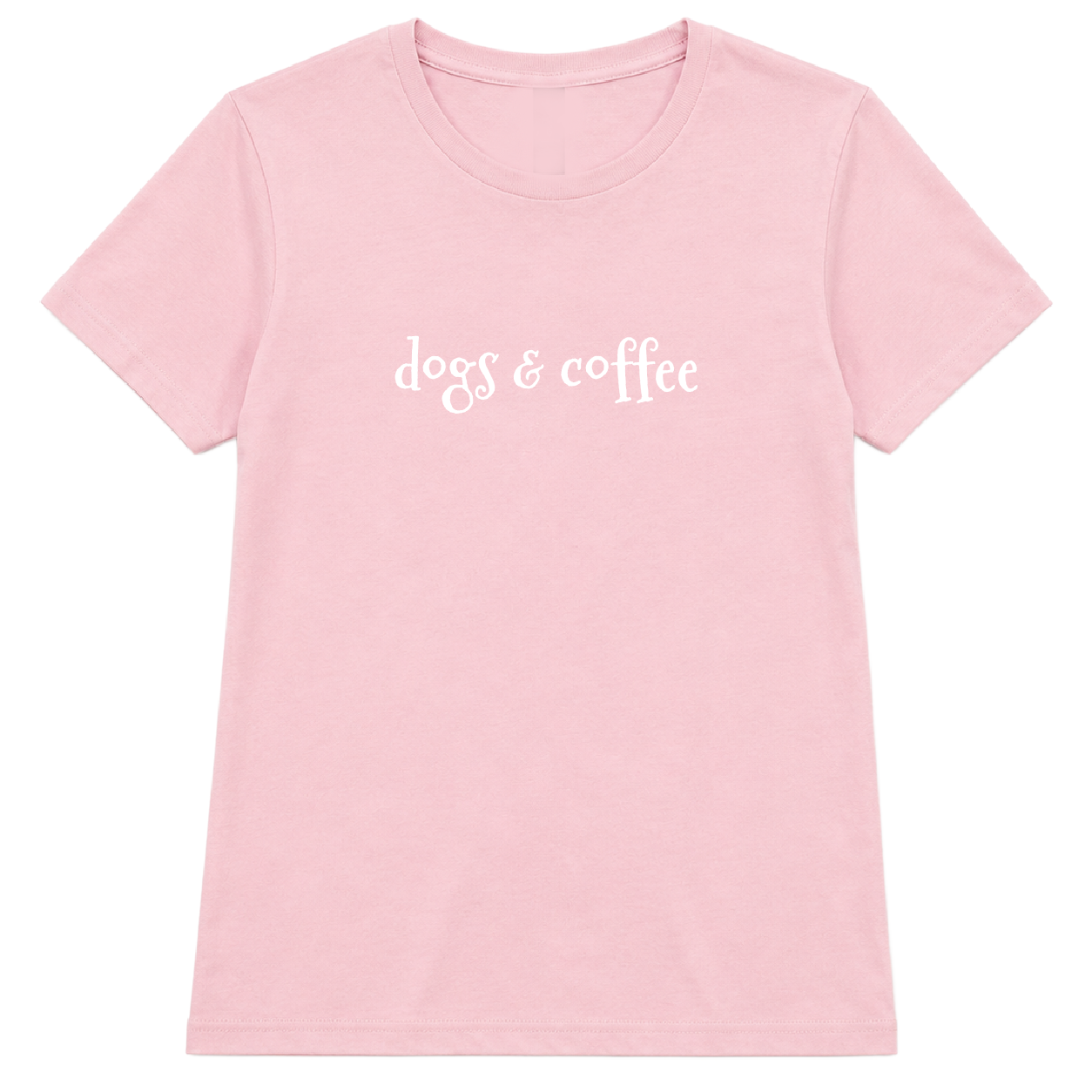 Dogs & Coffee Womens fit T-Shirt - Pink Size S UK 8-10