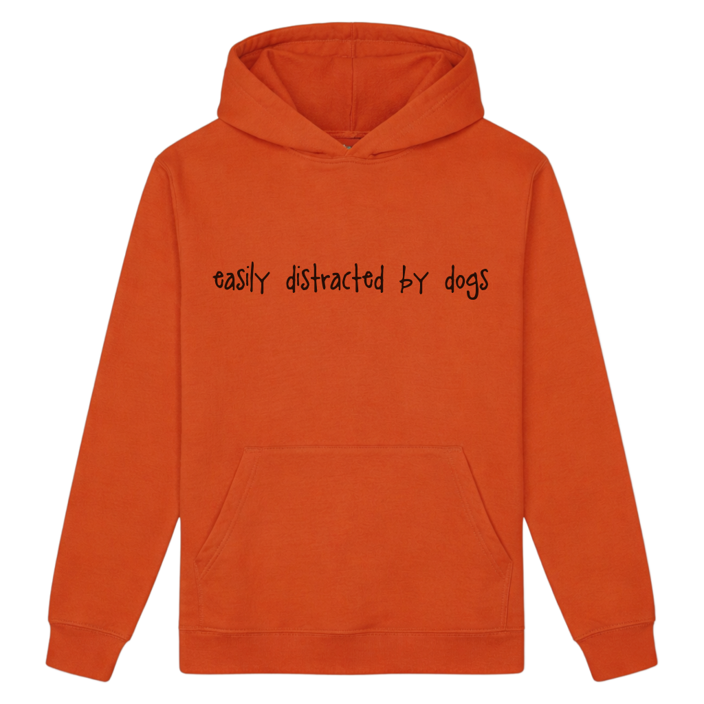 Easily Distracted by Dogs Hoodie - Burnt Orange - Size XS - UK 8-10 (34")