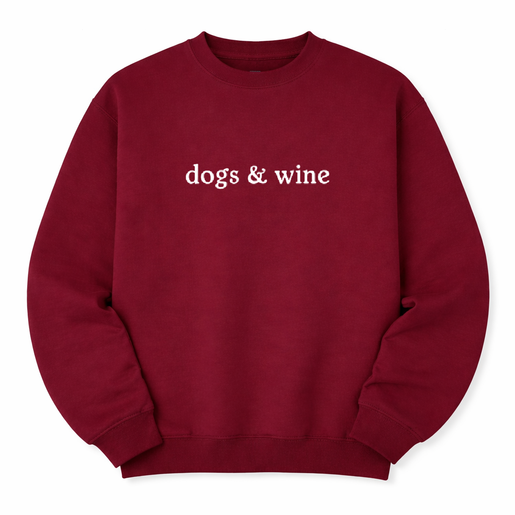 Dogs & Wine Sweatshirt - Burgundy Size S - UK 10-12 (36")