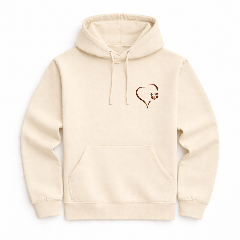 Rose Gold Heart and Paw Dog Lover Hoodie