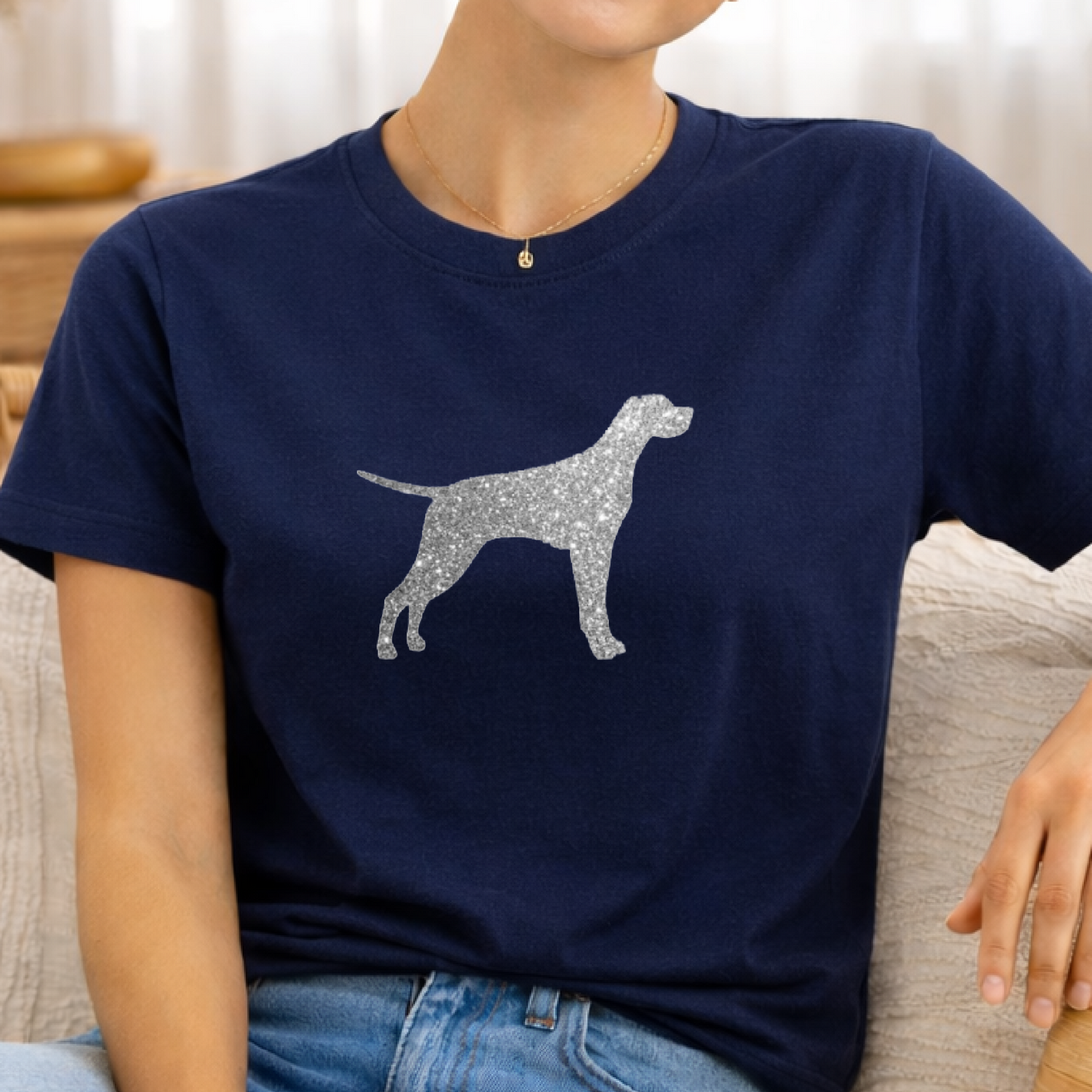 Personalised Glitter Dog T-Shirt- Any Breed
