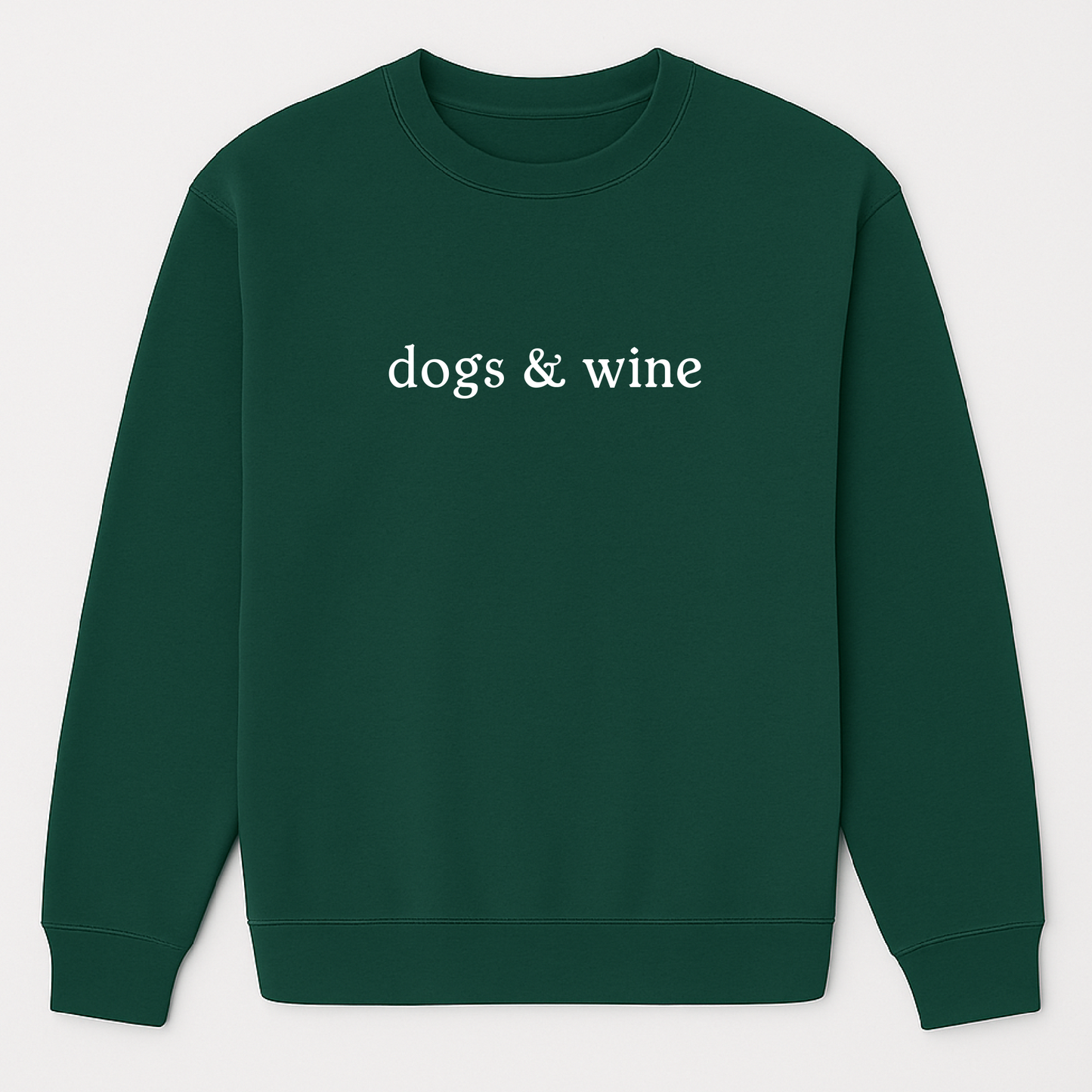 Dogs and Wine Sweatshirt - Forest Green Size L - 44" (UK 16-18)