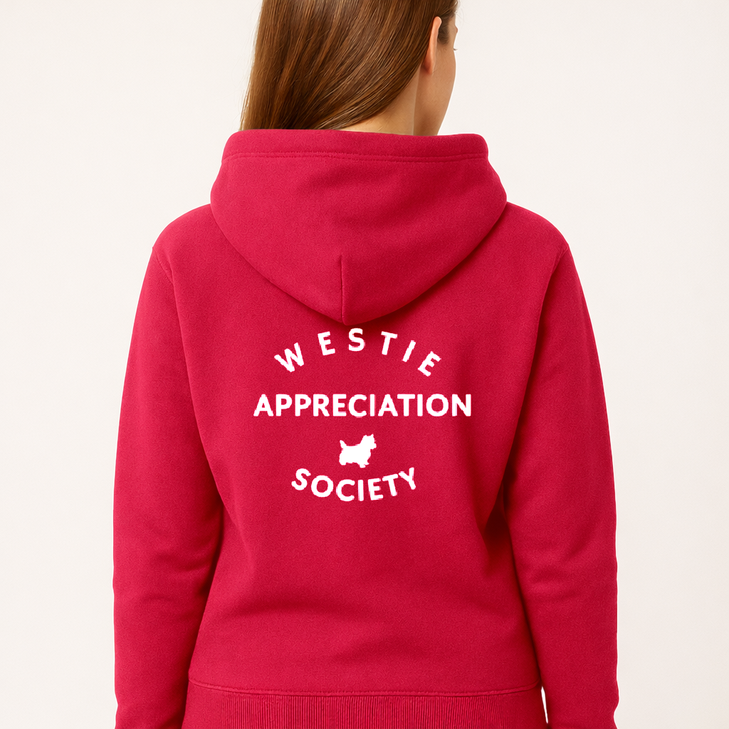 Westie Appreciation Society Hoodie - Cranberry - Size S - 36" (UK 10-12)