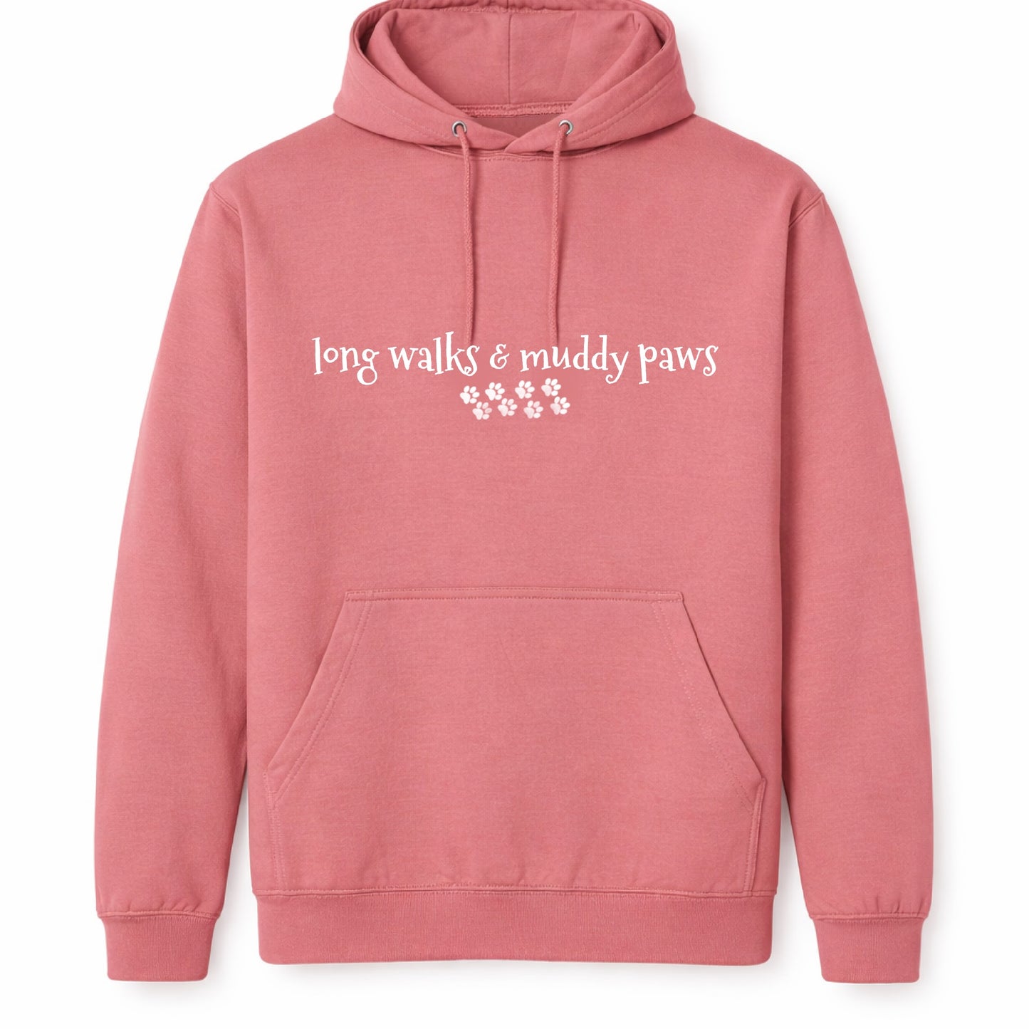 Long Walks and Muddy Paws Hoodie - Dusty Rose Size XL - UK 20-22 (48")