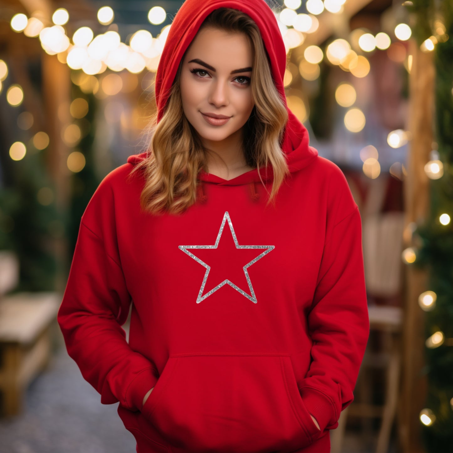 Christmas Glitter Star Hoodie