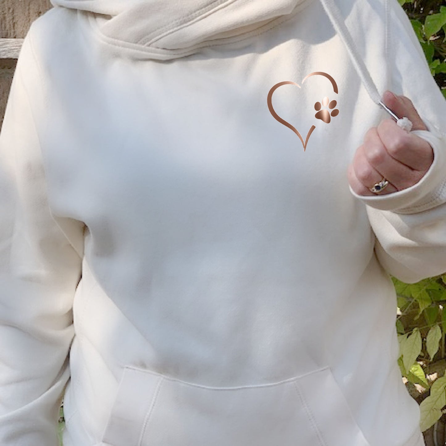 Rose Gold Heart and Paw Luxury Cowl Neck