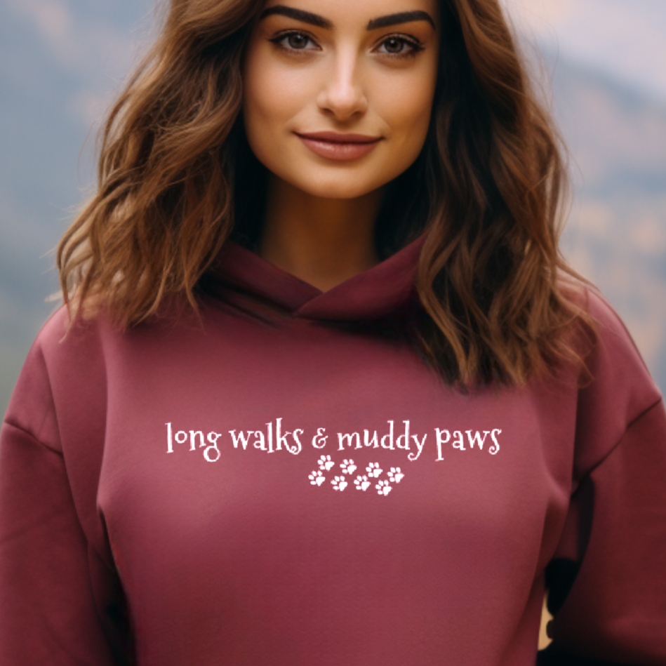 Long Walks and Muddy Paws Hoodie