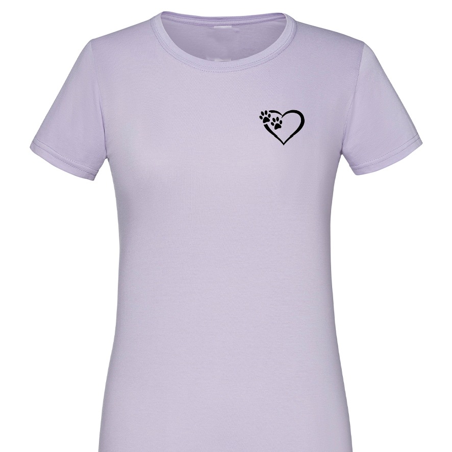 Heart and Paws Logo T-Shirt - Lilac  - Size M - UK 12 Ladies Fit T-Shirt