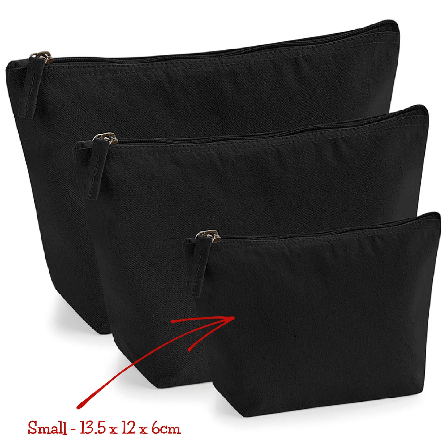 Small Black Canvas Accessory Bag
