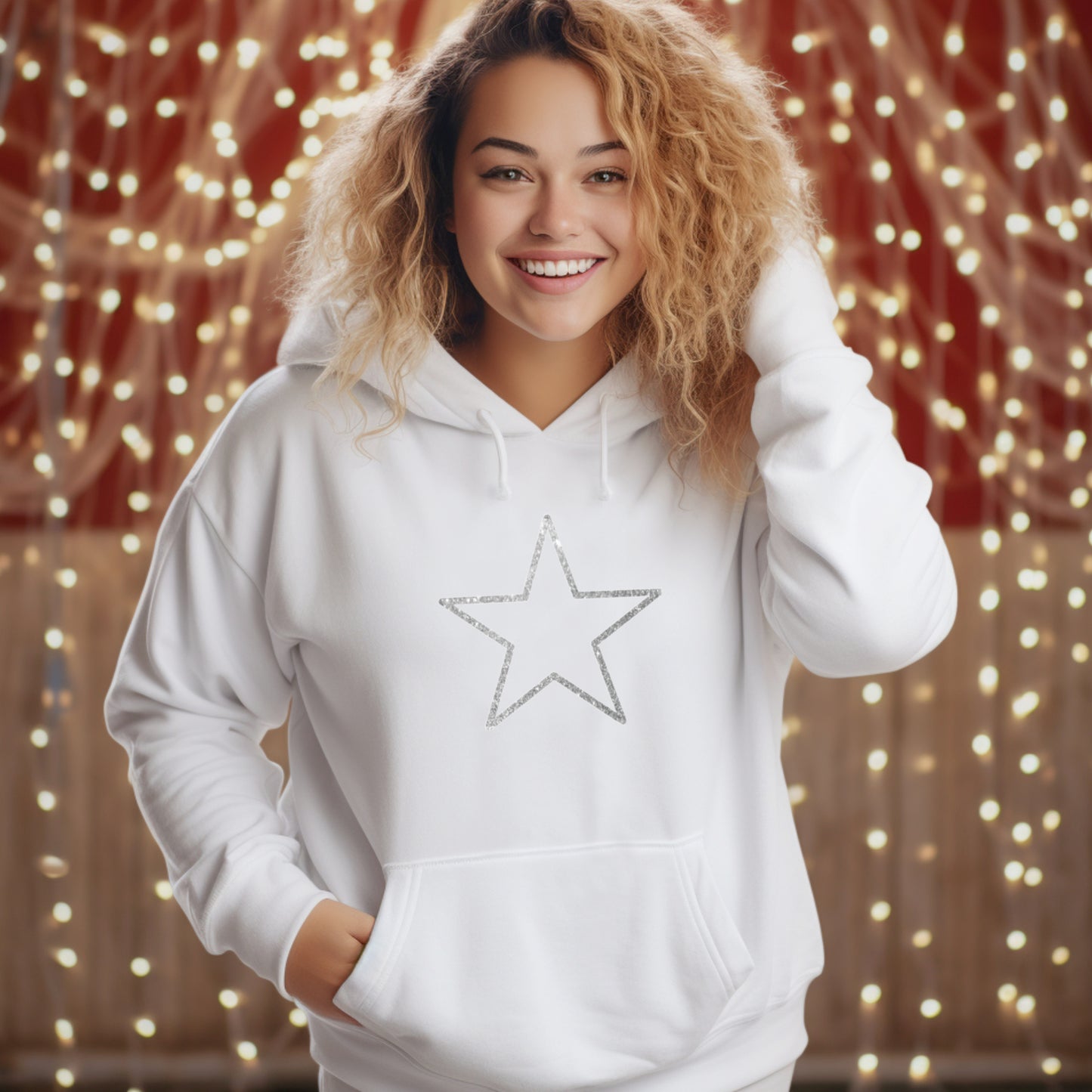 Christmas Glitter Star Hoodie