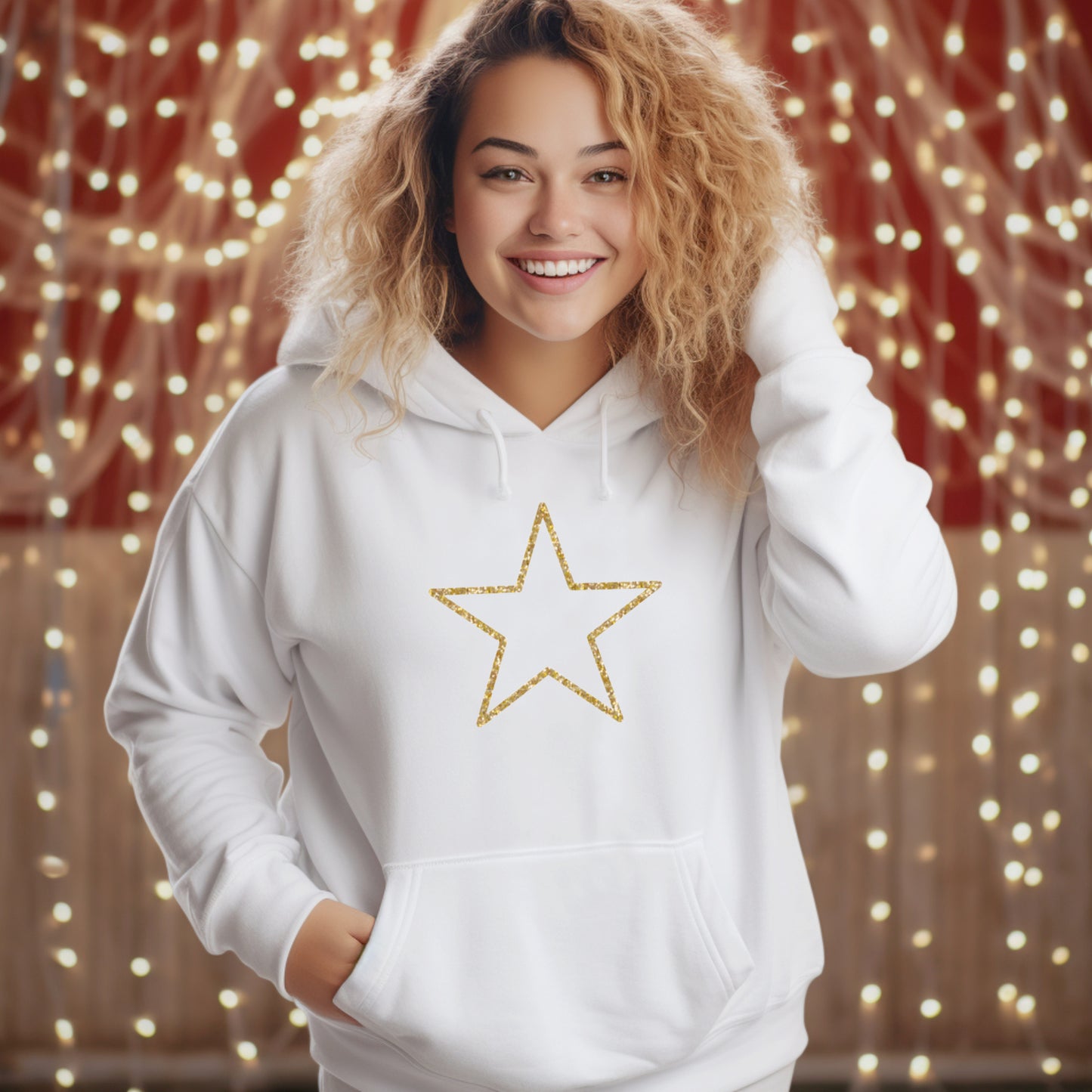 Christmas Glitter Star Hoodie