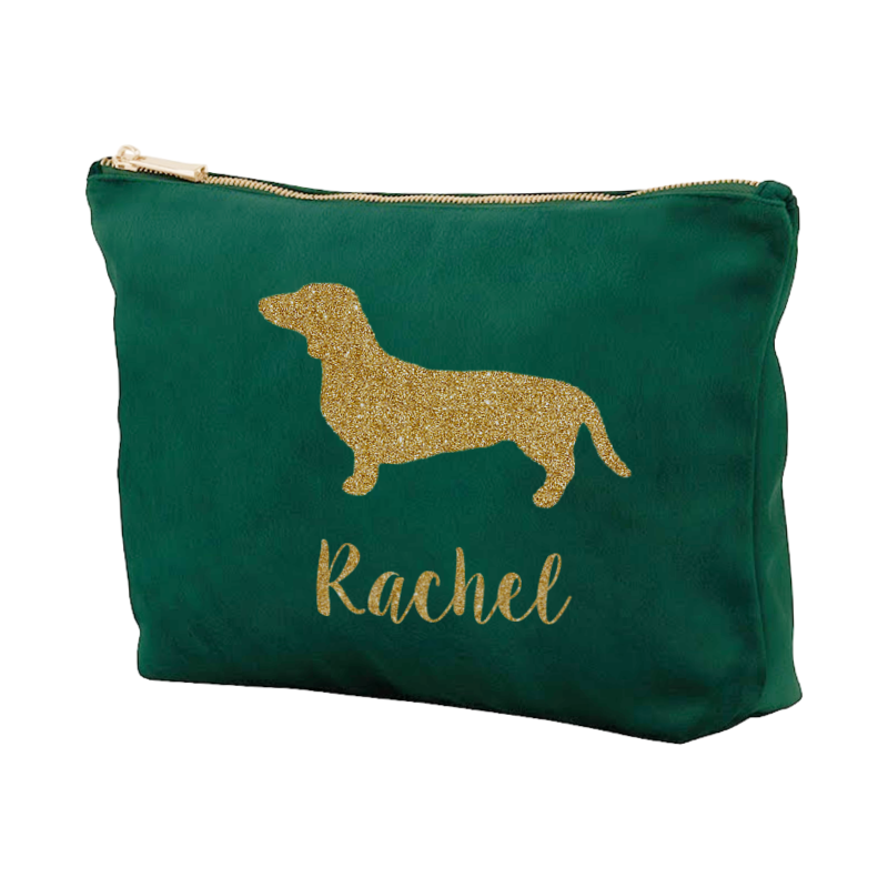 Velvet Dog Make-Up Bag – Personalised or Plain, Any Dog Breed