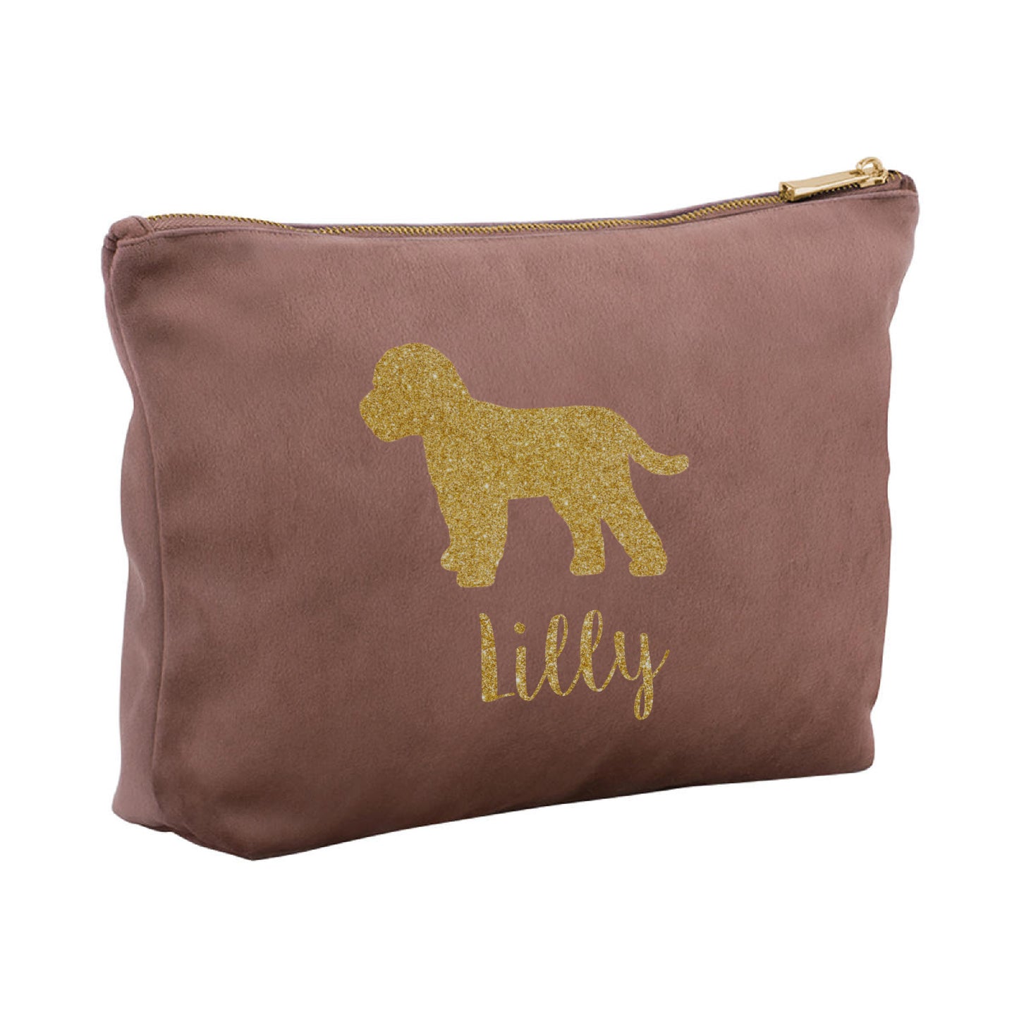 Velvet Dog Make-Up Bag – Personalised or Plain, Any Dog Breed