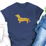 Load image into Gallery viewer, ANY BREED Gold Glitter Dog Design T- Shirt
