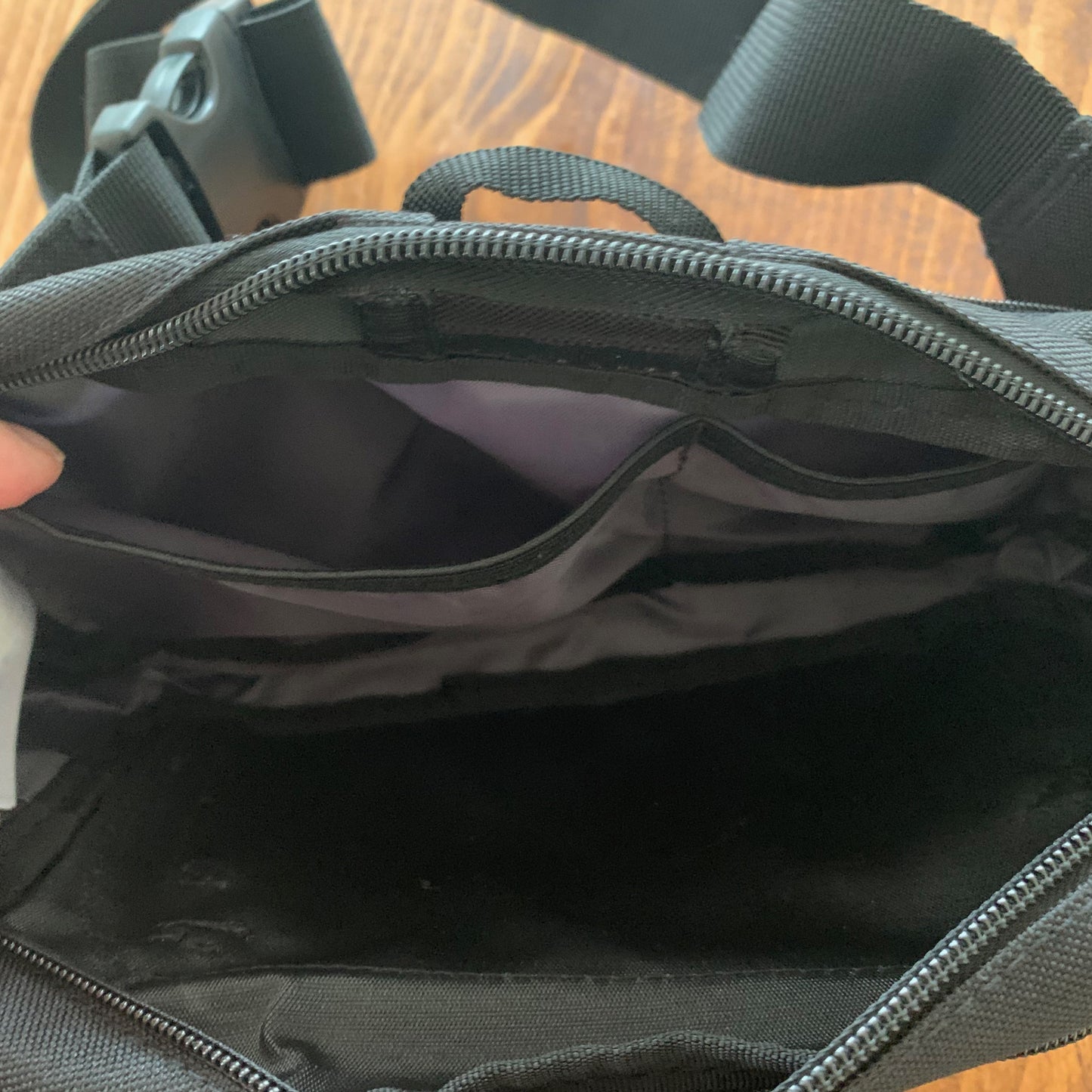 interior of bum bag
