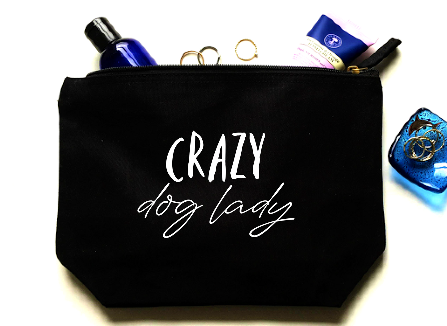 Crazy Dog Lady Makeup Bag - Dog Accessories Bag