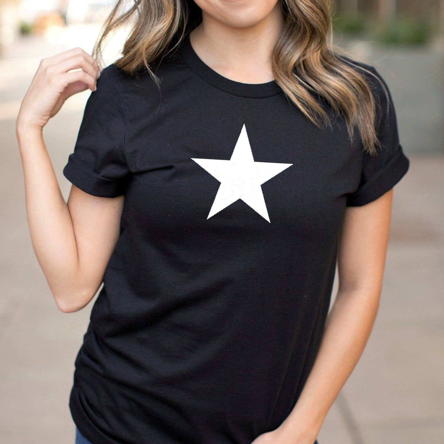 Star T-Shirt, Black Organic Cotton Shirt