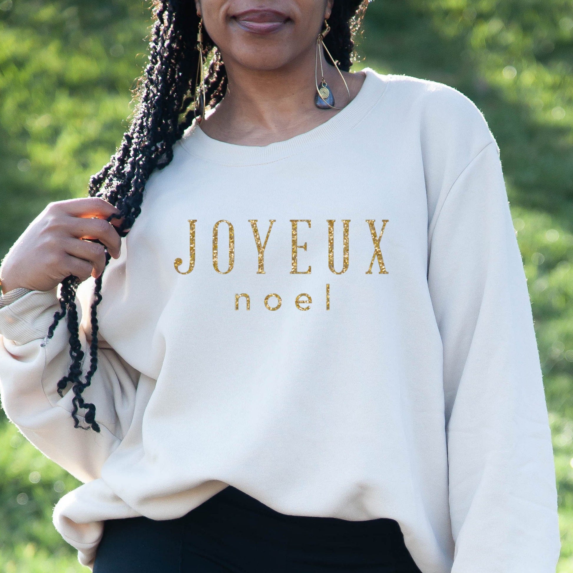 Christmas Jumper, Joyeux Noel Sweatshirt, Oversized Sweatshirt,
