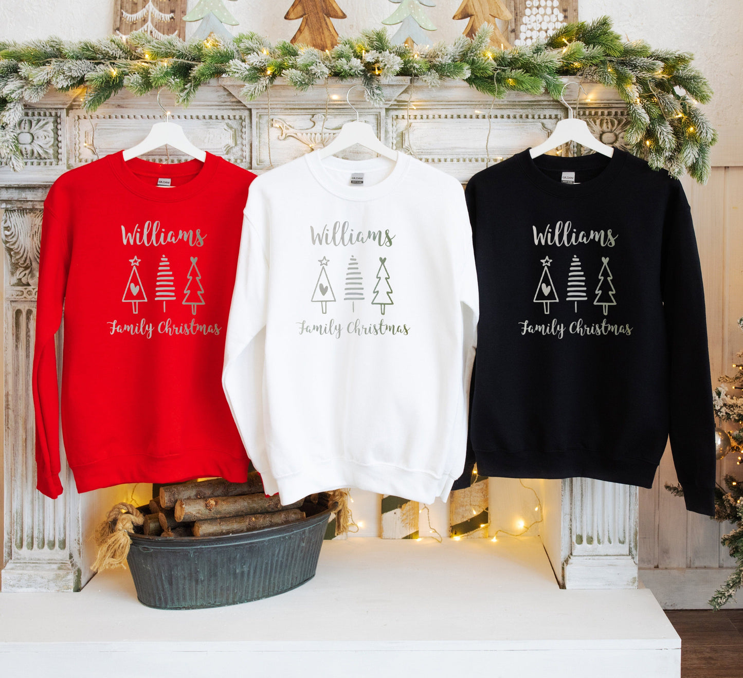 Family Matching Christmas Sweatshirts, Personalised Xmas Jumpers