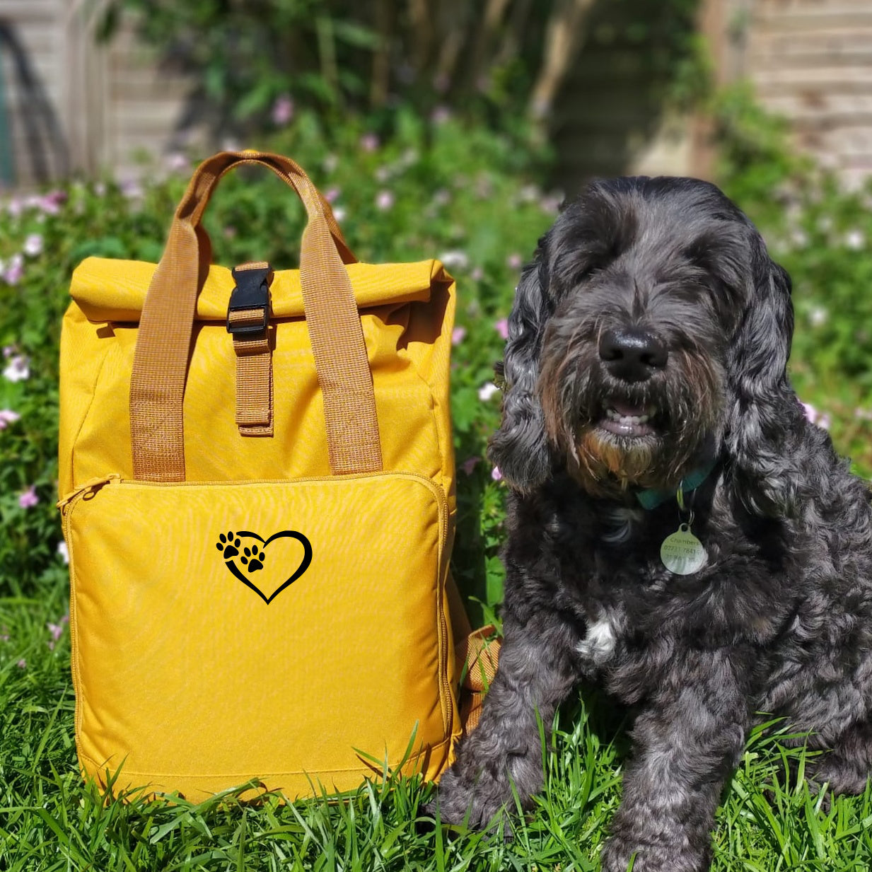 canvas beach bag with gold bee