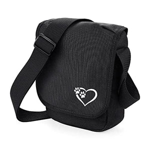 Paw Prints Dog Walking Bag, Crossbody Bag (Black)