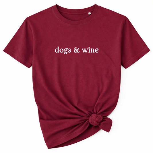 Dogs & Wine T-Shirt - Burgundy - S