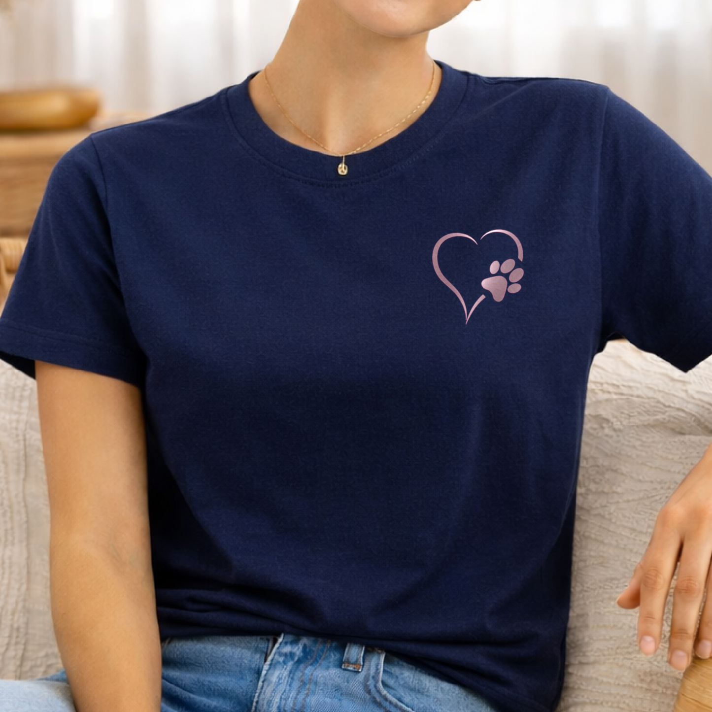 Rose Gold Heart and Paws T-Shirt