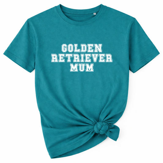 Golden Retriever Mum Varsity T Shirt