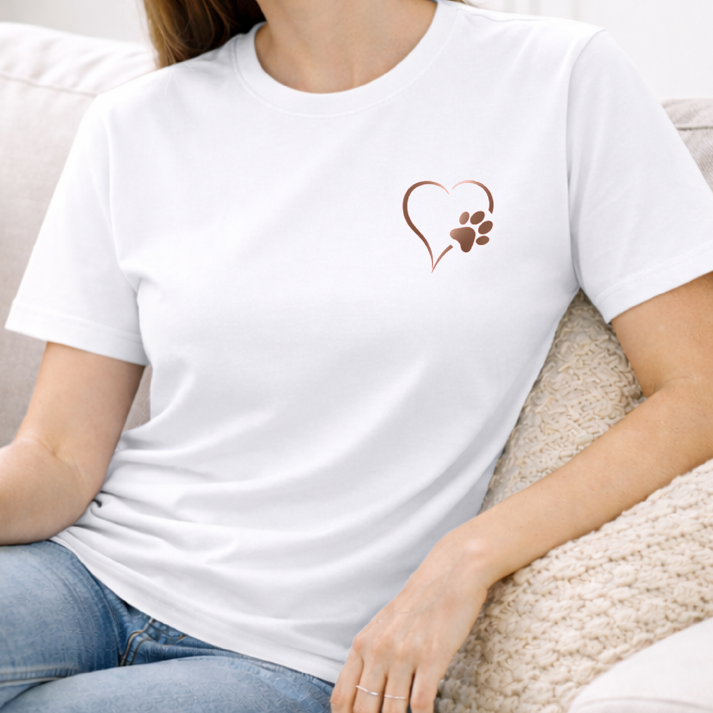 Rose Gold Heart and Paws T-Shirt