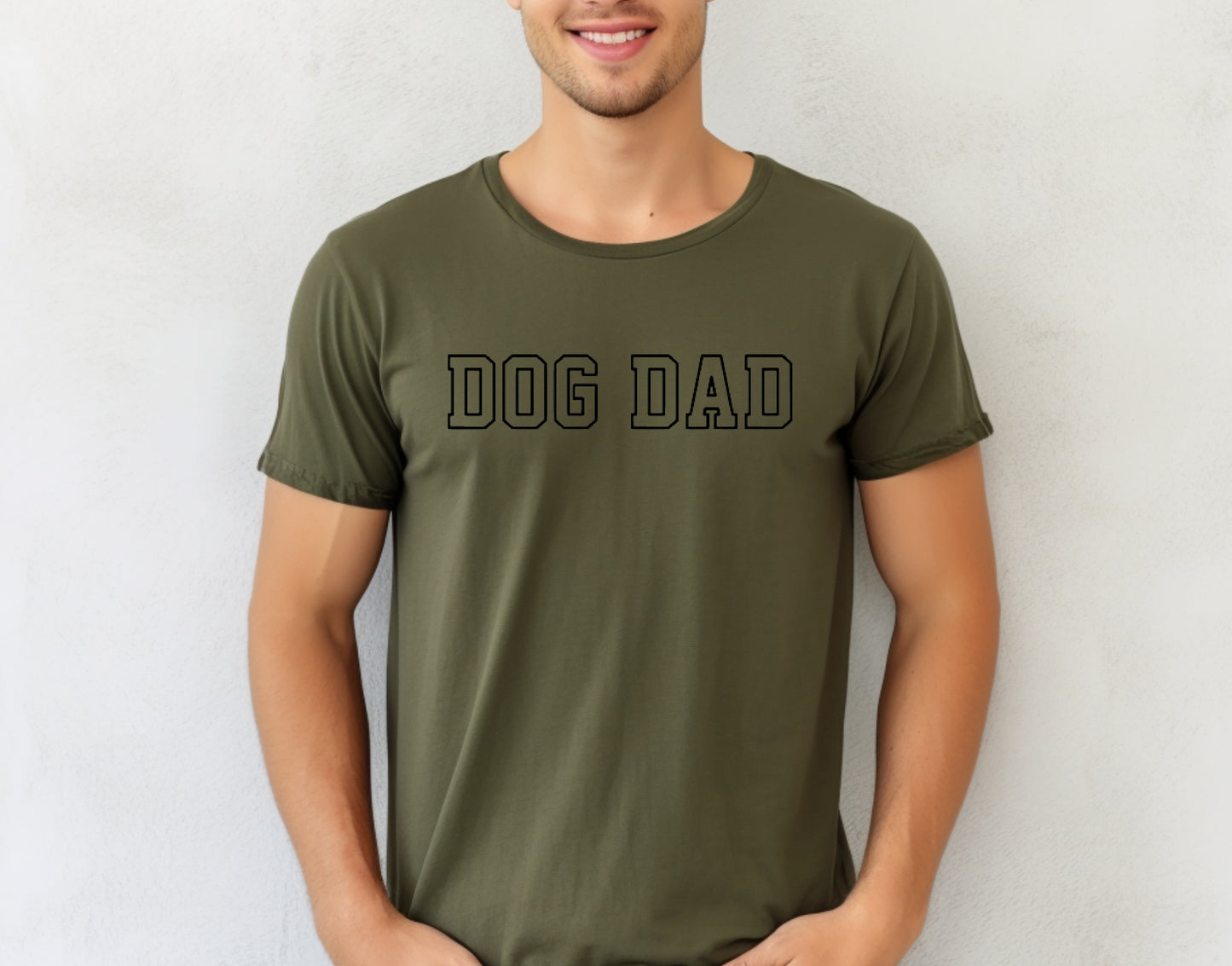 Dog Dad T-Shirt - Military Green Unisex Size M (38")