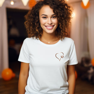 Rose Gold Heart and Paws T-Shirt - Soft Organic Cotton