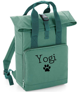 Personalised Roll Top Backpack, Dog Rucksack