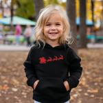 Load image into Gallery viewer, Christmas Kids Hoodie, Children&#39;s Christmas Sweater, Santa and his Sleigh Christmas Hoodie
