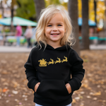 Load image into Gallery viewer, Christmas Kids Hoodie, Children&#39;s Christmas Sweater, Santa and his Sleigh Christmas Hoodie
