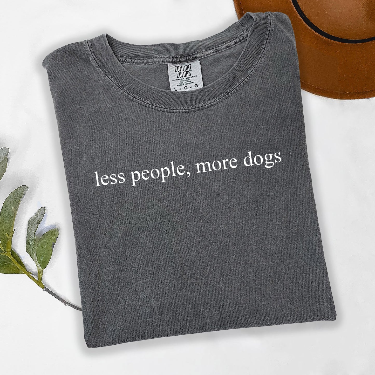 Less People, More Dogs T-Shirt - Grey Size XL (46/48")