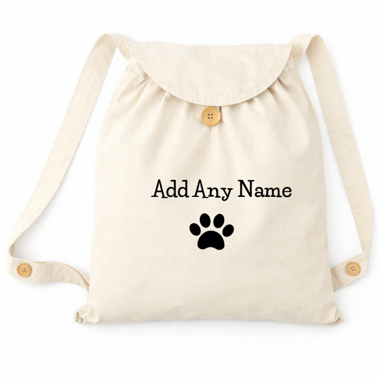 Personalised Canvas Drawstring Backpack - Add any Name