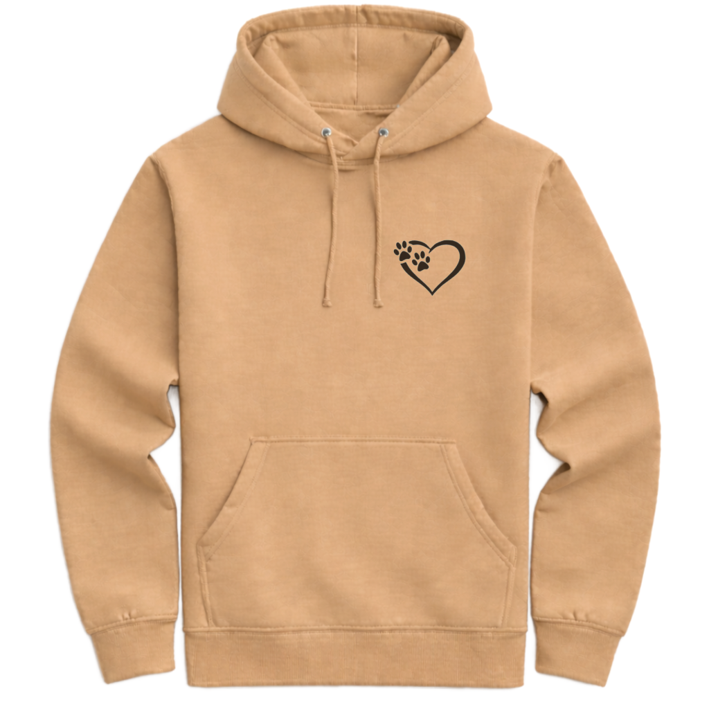 Heart and Paws Hoodie - Sand Size XS - 34" (UK 8-10)