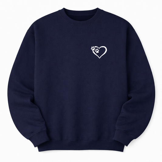 Heart and Paws Sweatshirt - Navy Size M - 40" (UK 14)
