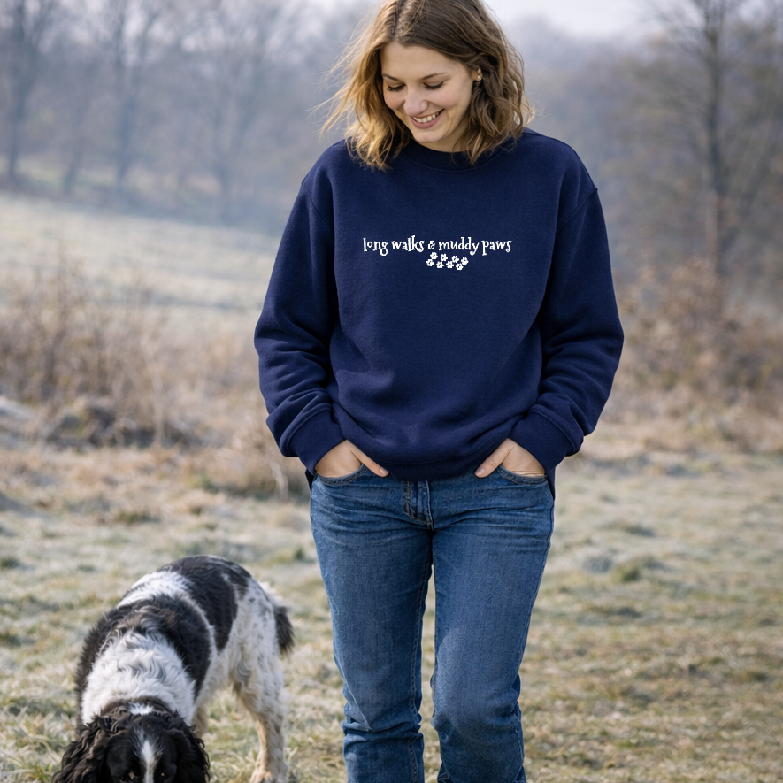 Long Walks and Muddy Paws Sweatshirt