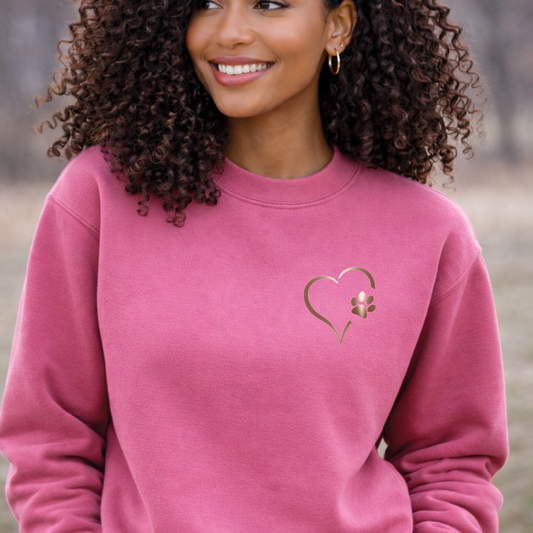 Rose Gold Heart and Paw Sweatshirt