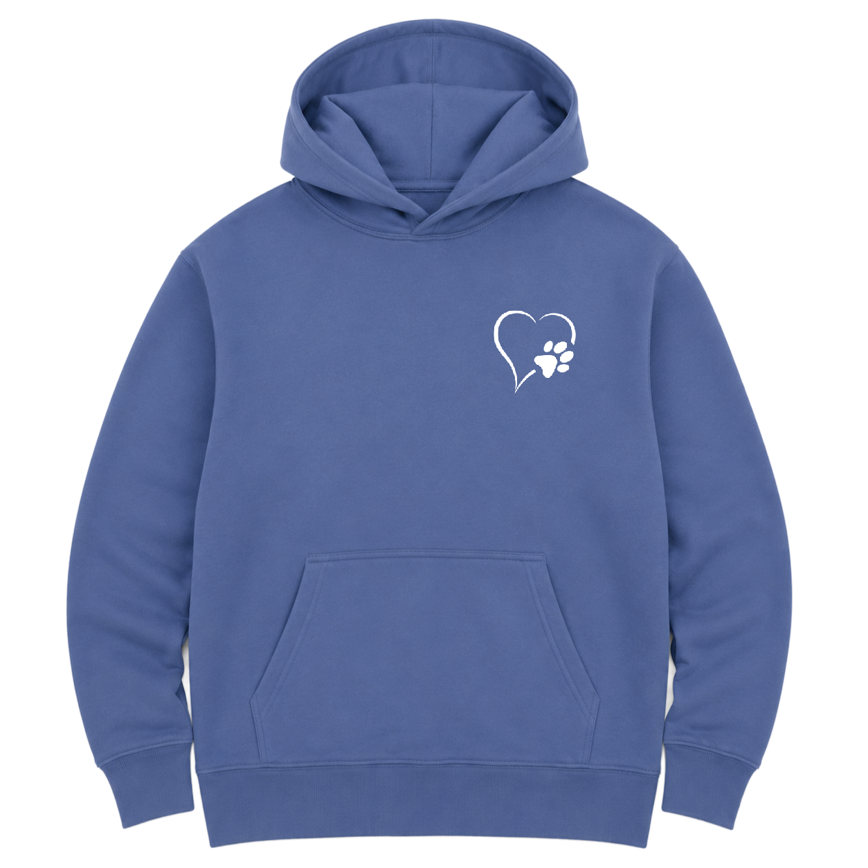 Heart and Paw  Hoodie - Denim Blue Size S - UK 10-12 (36")