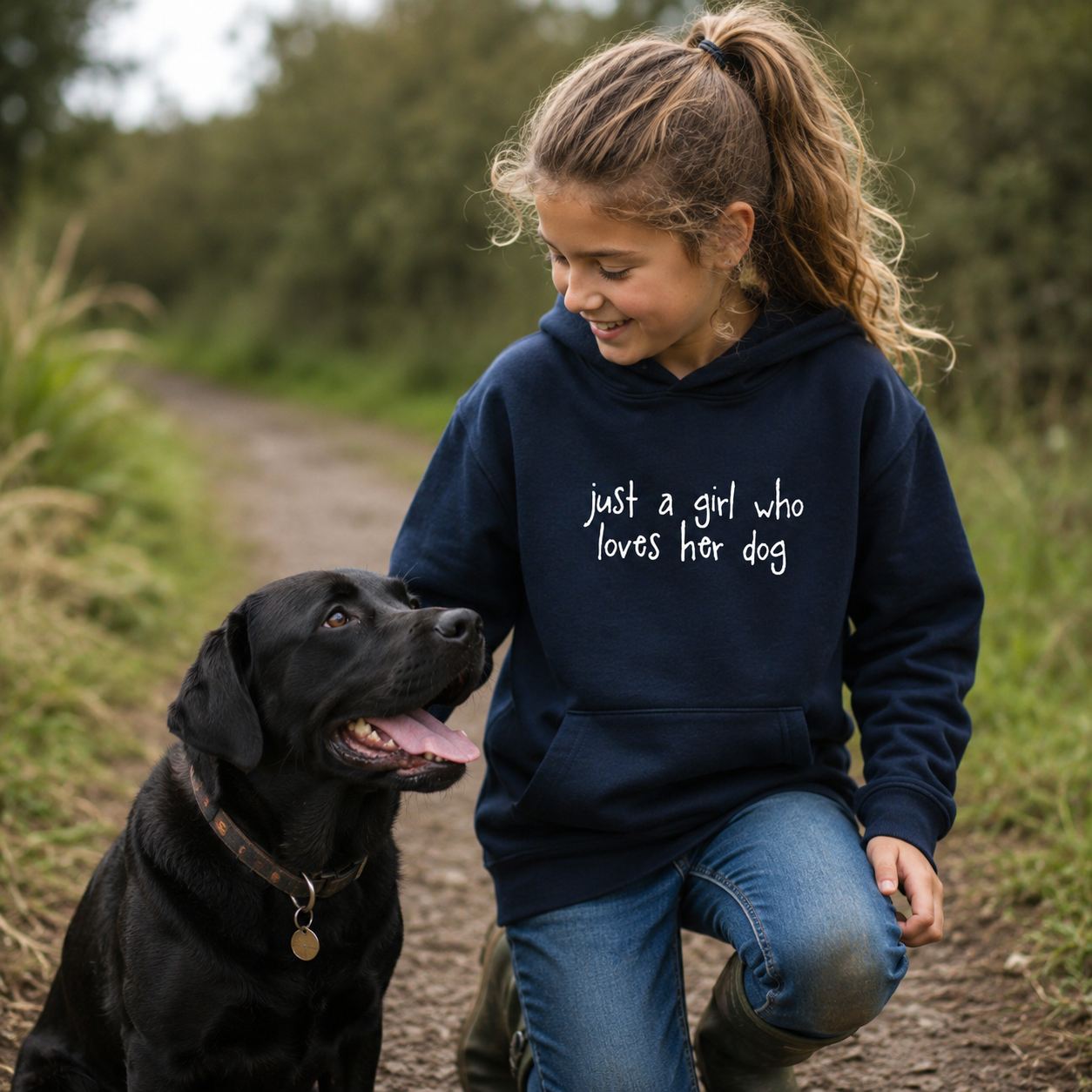 Just a Girl Who Loves Her Dog - Kids Sweatshirt