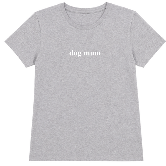 Dog Mum Womens fit T-Shirt - Heather Grey Size M UK 10-12