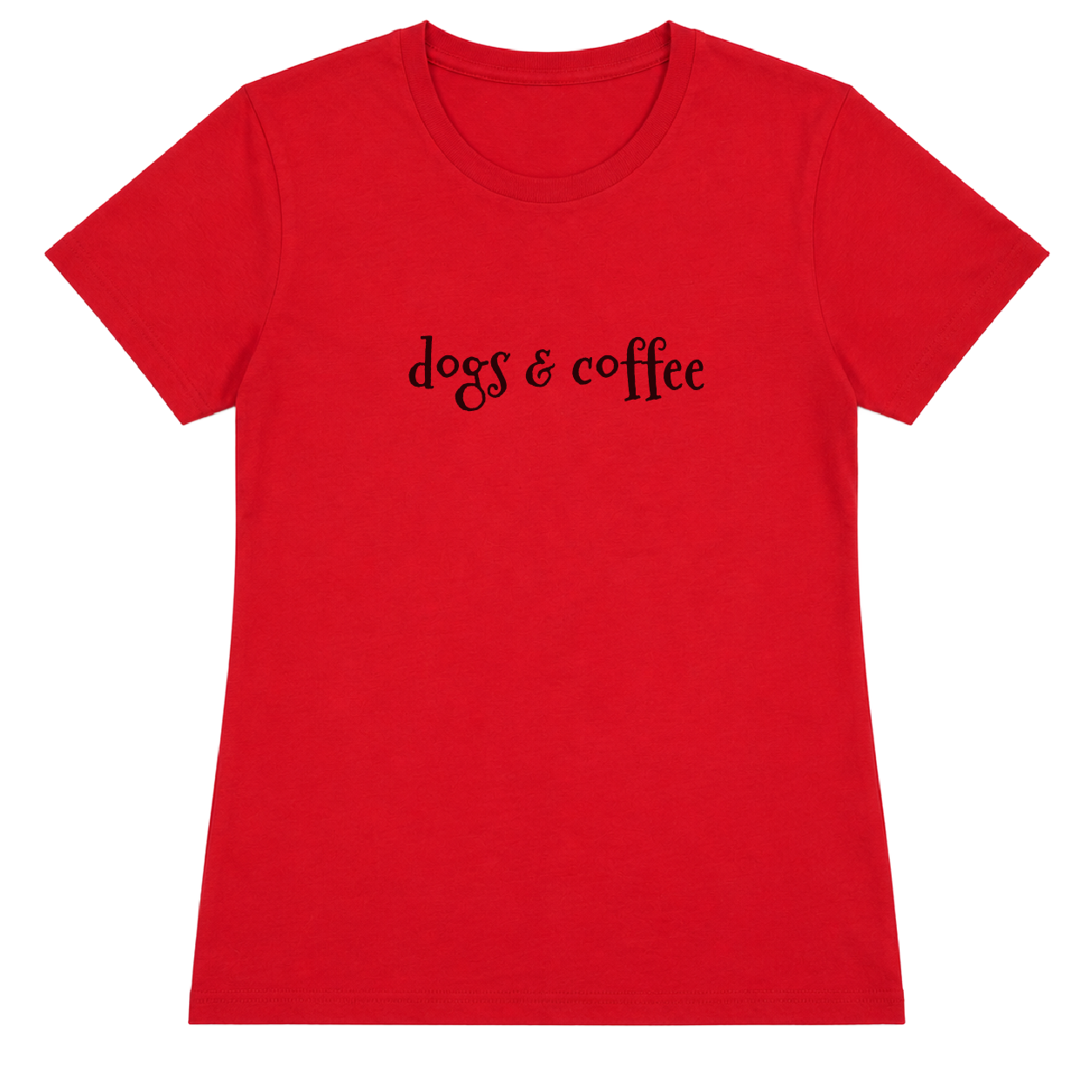 Dogs & Coffee  Womens fit T-Shirt - Red Size XL  UK  14-16