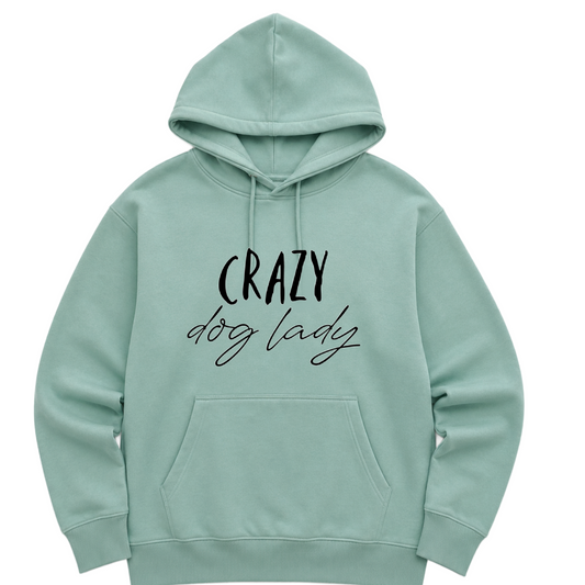 Crazy Dog Lady  Hoodie - Sea Foam Size M - UK 14 (40")