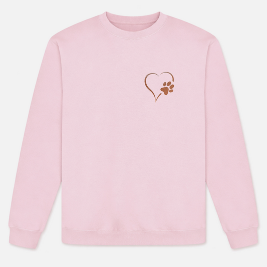 Rose Gold Heart and Paws Sweatshirt - Pink Size S - UK 10-12 (36")