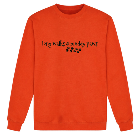 Long Walks and Muddy Paws Sweatshirt - Burnt Orange Size M - UK 14